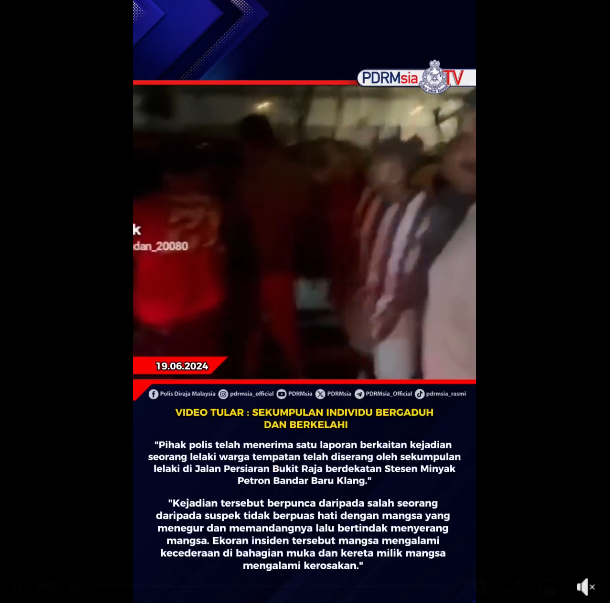 Video Tular Sekumpulan Individu Bergaduh Dan Berkelahi