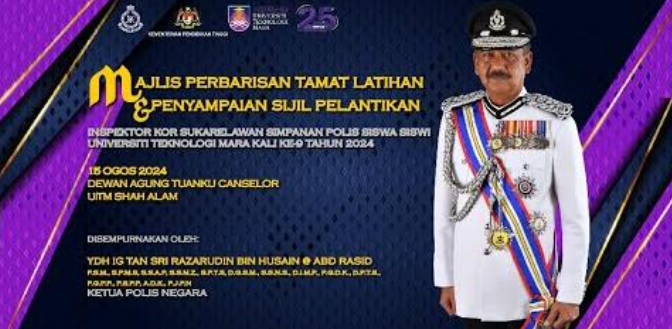 Live Majlis Penyampaian Sijil Pelantikan Inspektor Kor Suksis Uitm Se Malaysia Kali Ke 9 Tahun 2024