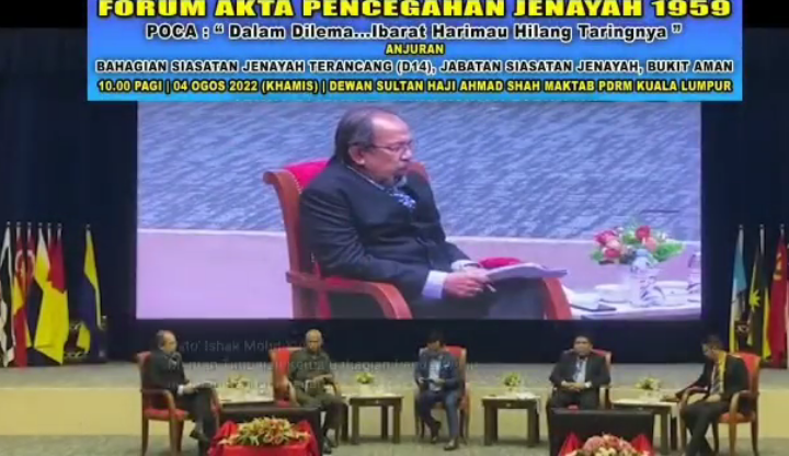 VIDEO PILIHAN: FORUM AKTA PENCEGAHAN JENAYAH 1959. Petikan ucapan Mantan Timbalan Ketua Bahagian Pendakwaan, Jabatan Peguam Negara, Dato' Ishak Mohd Yusof