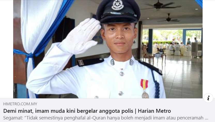 Artikel Pilihan Demi Minat Imam Muda Kini Bergelar Anggota Polis