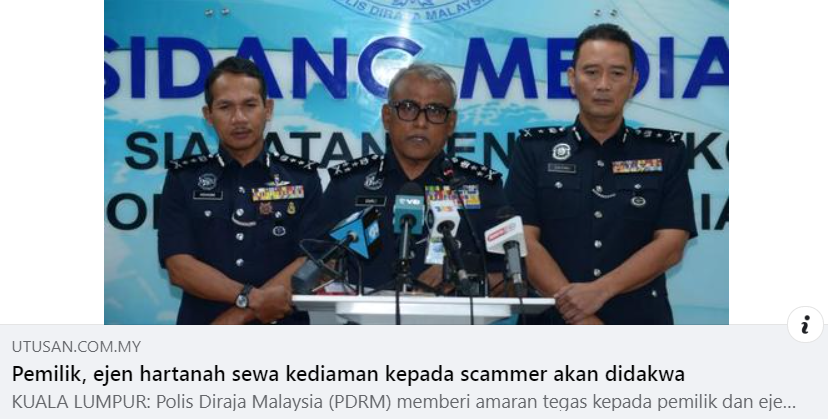 Artikel Pilihan Pemilik Dan Ejen Hartanah Sewa Kediaman Kepada Scammer Akan Didakwa