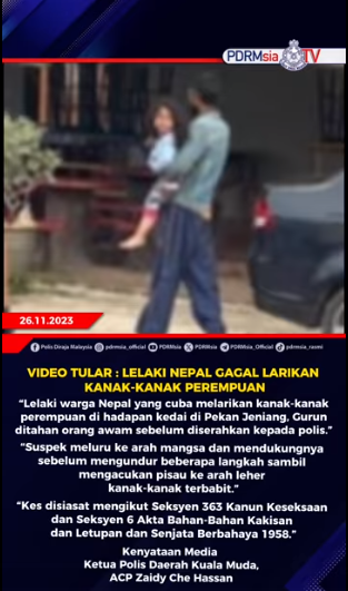 Video Tular Lelaki Nepal Gagal Larikan Kanak Kanak Perempuan