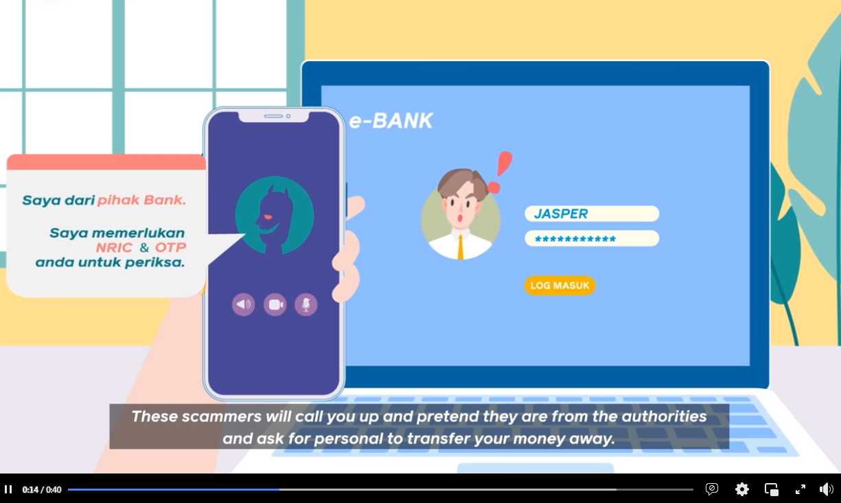 Besmartstayalert Video Pilihan Scam Alert Awas Usah Kongsi Maklumat Peribadi Perbankan Anda