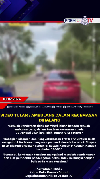 Video Tular Ambulans Dalam Kecemasan Dihalang