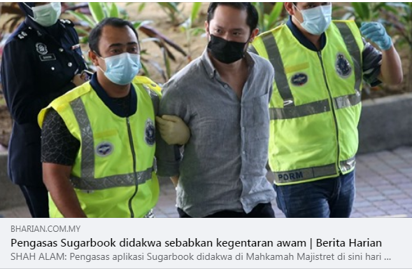 Artikel Pilihan Pengasas Sugarbook Didakwa Sebabkan Kegentaran Awam