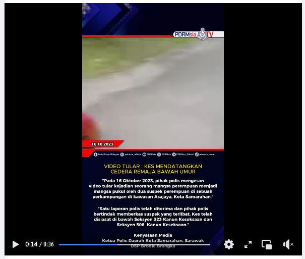 Video Tular Kes Mendatangkan Cedera Remaja Bawah Umur