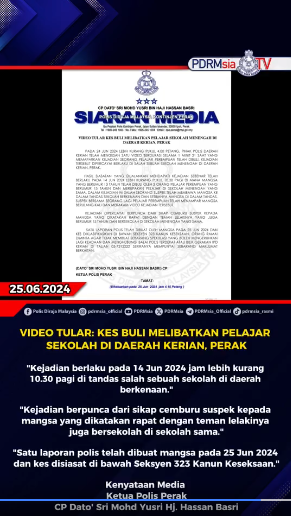 Video Tular Kes Buli Melibatkan Pelajar Sekolah Di Daerah Kerian Perak