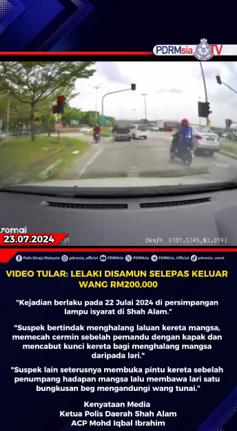 Video Tular Lelaki Disamun Selepas Keluar Wang Rm200 000