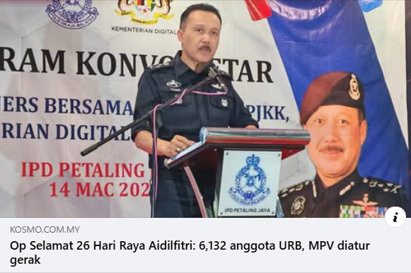 Artikel Pilihan Op Selamat 26 Hari Raya Aidilfitri 6 132 Anggota Urb Mpv Diatur Gerak