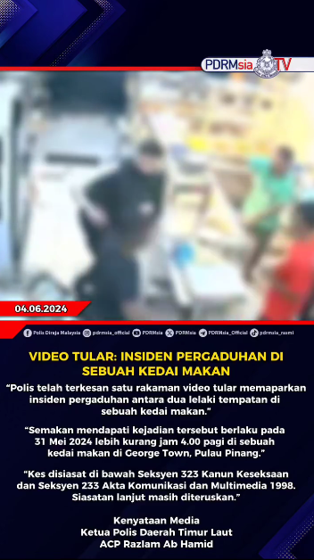 Video Tular Insiden Pergaduhan Di Sebuah Kedai Makan