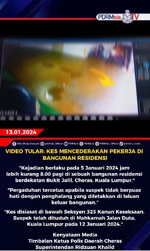 Video Tular Kes Mencederakan Pekerja Di Bangunan Residensi