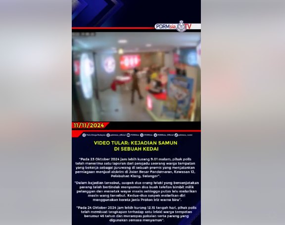 Video Tular Kejadian Samun Di Sebuah Kedai