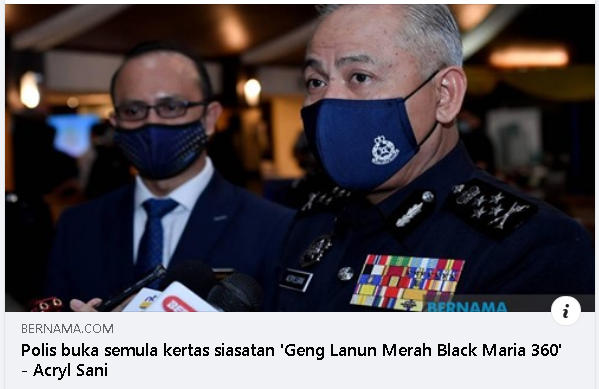 Artikel Pilihan Polis Buka Semula Kertas Siasatan Geng Lanun Merah Black Maria 360