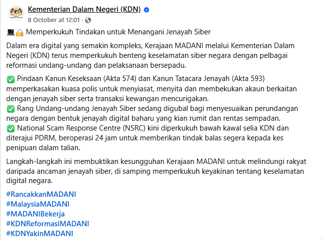 POSTING PILIHAN: UNDANG-UNDANG BAHARU TANGANI JENAYAH SIBER