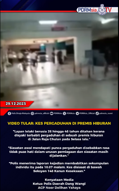 Video Tular Kes Pergaduhan Di Premis Hiburan